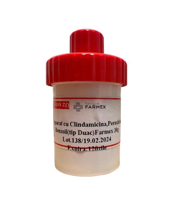 Preparat cu clindamicina si peroxid de benzoil Farmex