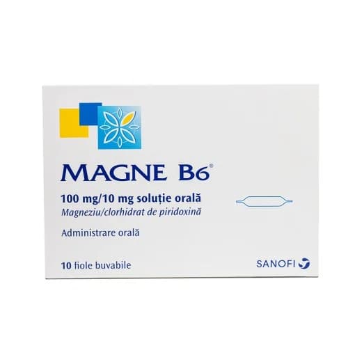 Magne B6 100 mg/10 mg x 10 fiole sol. Orala