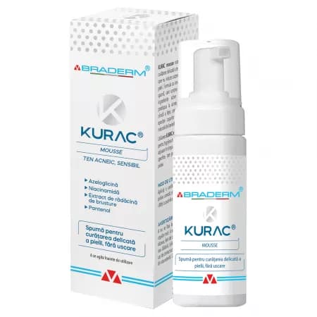 Kurac mousse, spuma pentru curatare, 100 ml, Braderm