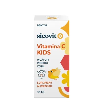 Sicovit vitamina C kids, picaturi pentru copii, 30 ml, Zentiva