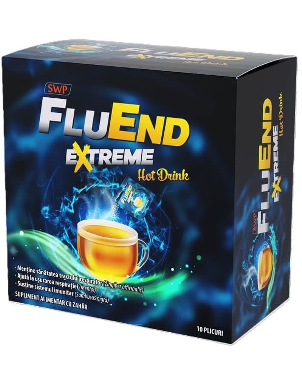 Fluend Extreme Hot Drink,10 Plicuri, Sun Wave Pharma