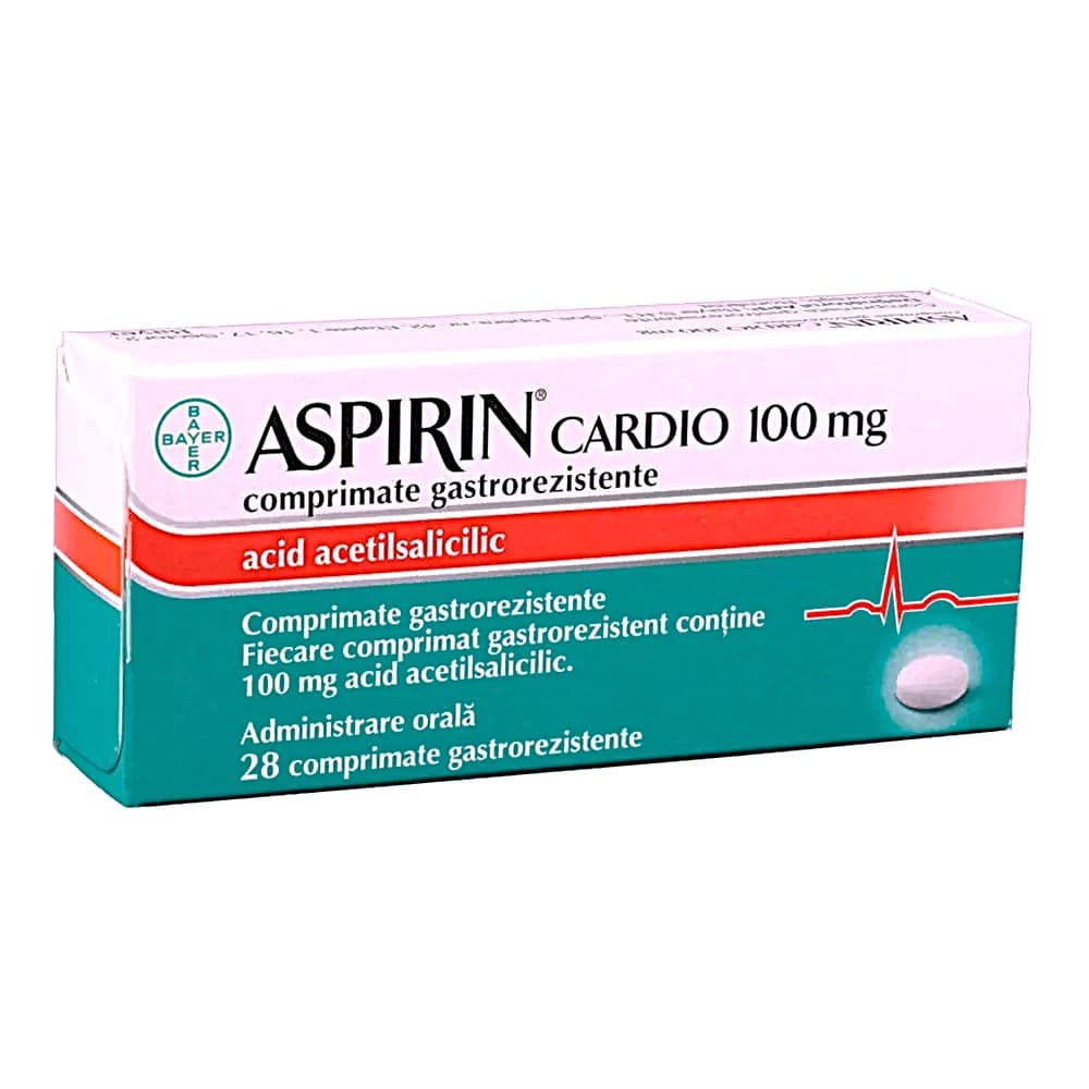 Aspirin Cardio, 100 mg, 28 comprimate gastrorezistente, Bayer